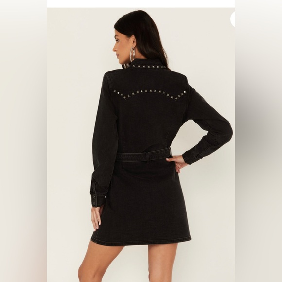 IDYLLWIND WOMEN'S WESTERN DENIM BELT DRESS - Picture 2 of 11